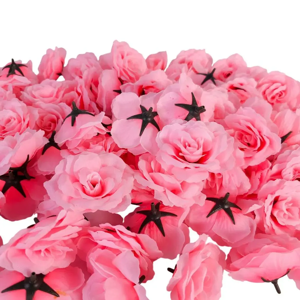 82 Light Pink Silk Rose Heads 2.5in Artificial Flowers Wedding Craft Decor